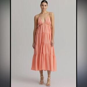 FINDERS KEEPERS GEORGIA MIDI DRESS CORAL 4